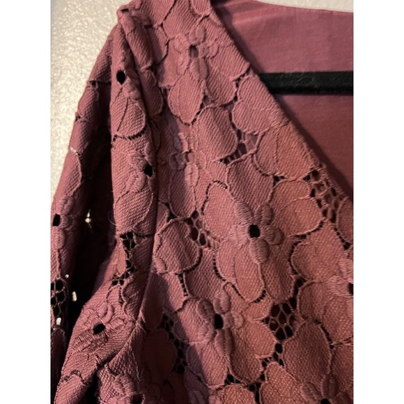 DVF Dress 8 Plum Sarita Flower Stretch Lace Career Church - Picture 8 of 13